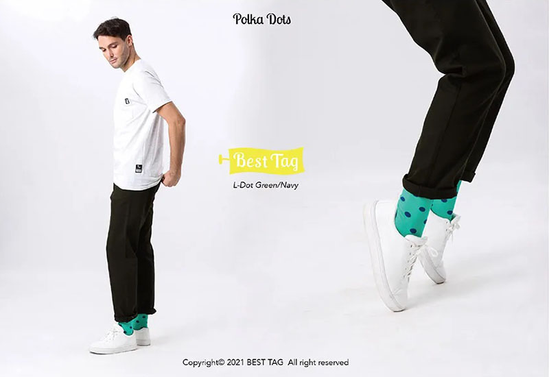 大圓點襪-藍綠 厚襪款(2種尺寸)